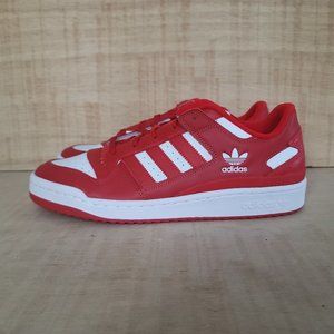 Adidas Men's Forum Low CL Scarlet Red White Shoes HQ1495